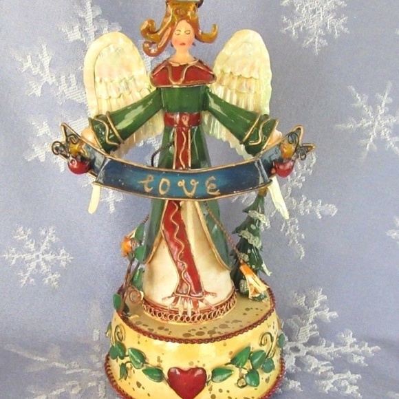 Musical Christmas angel music box  "Hark the Herald Angels" - Picture 2 of 6
